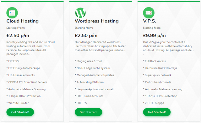 Instahost web hosting packages